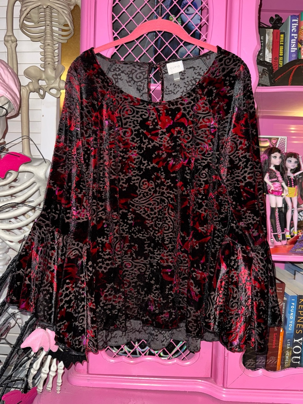 Cupio Velvet Burnout Top size Large
